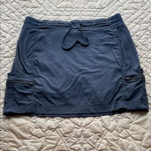 Blue Skort with Attached Shorts Zipper Pockets